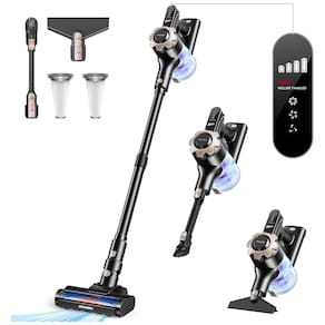 Aspirador de Pó sem Fio 8 em 1, Leve e Potente com 45 Minutos de Autonomia - Ideal para Carpetes, Pêlos de Animais, Pisos de Madeira,