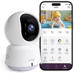 Câmera de Vigilância BabyPet para Ambientes Internos, Resolução 2K QHD, Controle via App, Rastreamento Automático, Detecção de Movimento