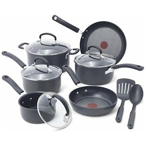 Jogo de Panelas Antiaderente Tfal Ultimate Hard Anodized 12 Peças, Seguro para Forno e Churrasqueira, Resistente a Riscos, Tecnologia