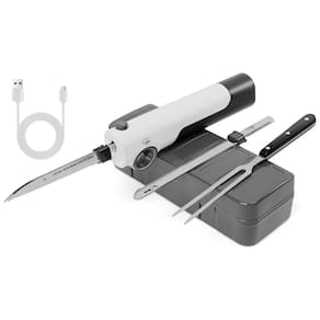 Facas Elétricas sem Fio Recarregáveis TUMIDY, Ideal para Cortar Carnes, Aves e Pães, Inclui Garfo de Servir