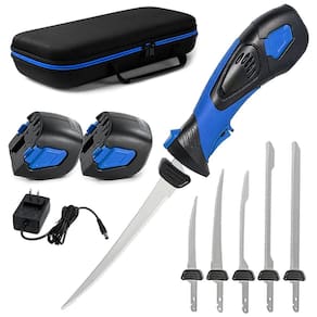 Faca Elétrica sem Fio 5 Lâminas Revestidas com TiNitride Antiaderentes, Cabo Ergonômico com Aderência Antiderrapante,Pratour