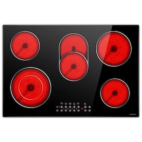 Cooktop Elétrico Noxton 76cm 5 Bocas, Touch Control, Trava de Segurança, Timer, Vitrocerâmica Radiante - Eficiente e Seguro!
