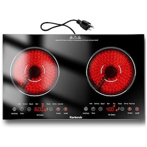 Cooktop Elétrico de 2 Bocas 110v, Embutir Preto, Funções e Controle de Toque, Trava de Segurança - Karienvir