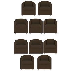 Kit 10 Poltronas Bia Decorativa Reforçada Recepção Clinica Salão Sala De Estar Suede