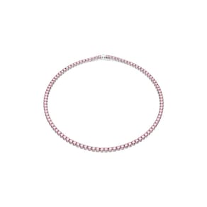 Colar Swarovski Matrix Tennis com cristais rosa brilhante