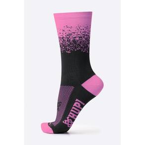 Meia HUPI Splash Preto e Rosa - LT para pés menores 34-38
