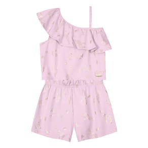 Conjunto Infantil Menina De Girafa Lilás Mundi