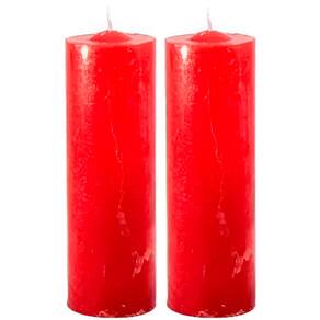 Kit 6 Velas 7 Dias Votiva Clássica Vermelha Decorativa 15cm