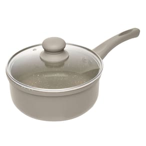 Panela de Indução de Alumínio com Revestimento Cerâmico Taupe 16cm - Lyor