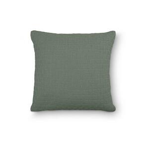 Capa De Almofada Decorativa Tricot Golden Com Zíper Verde Sálvia