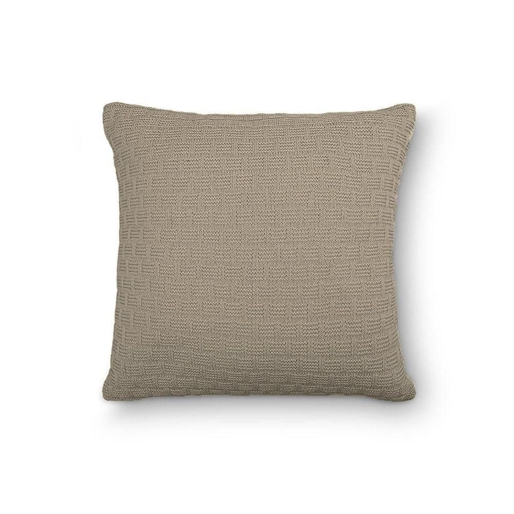 Capa De Almofada Decorativa Tricot Golden Com Zíper Amêndoa