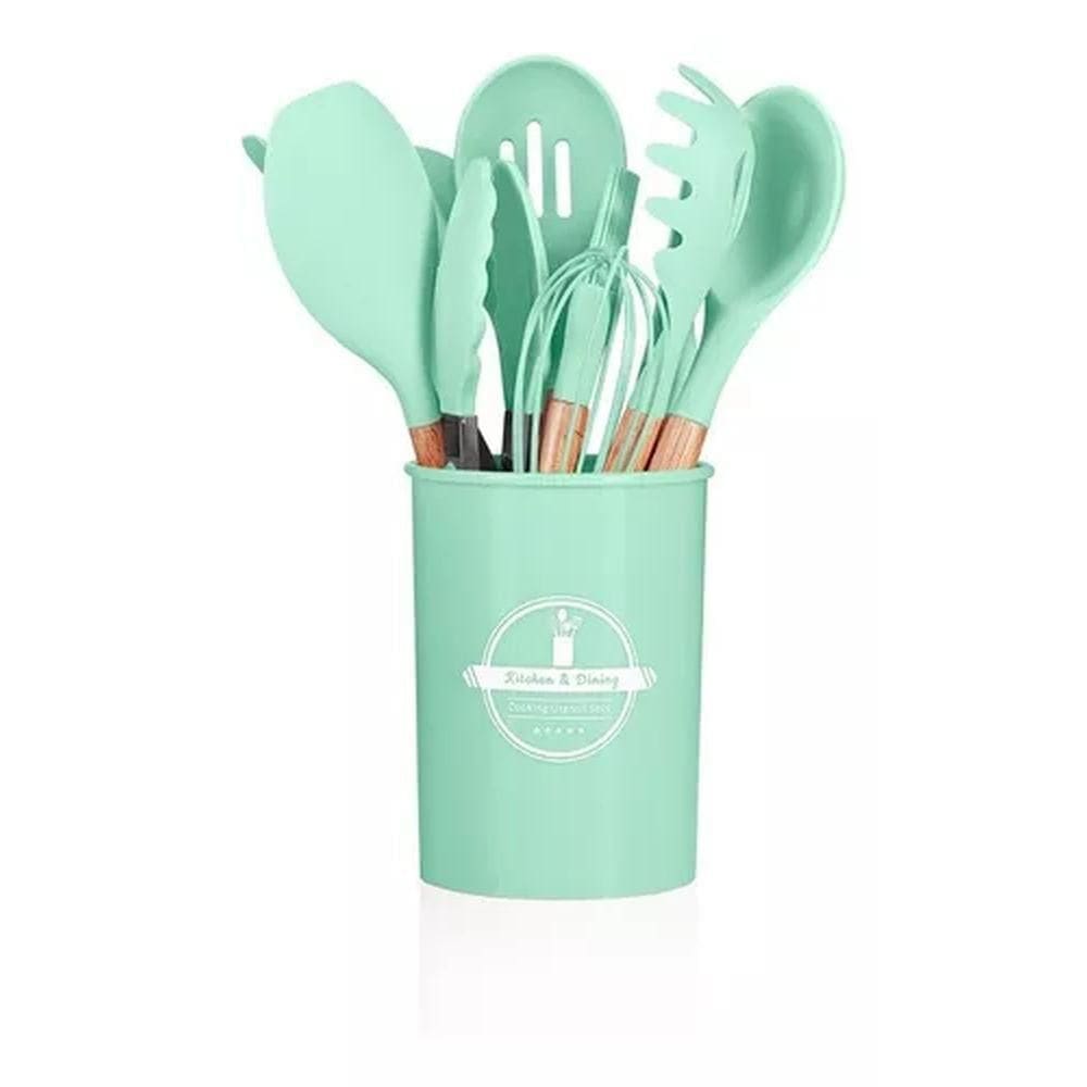 Conj. Utensílios para Cozinha 12 Pç 2445553 Verde - Quanhe