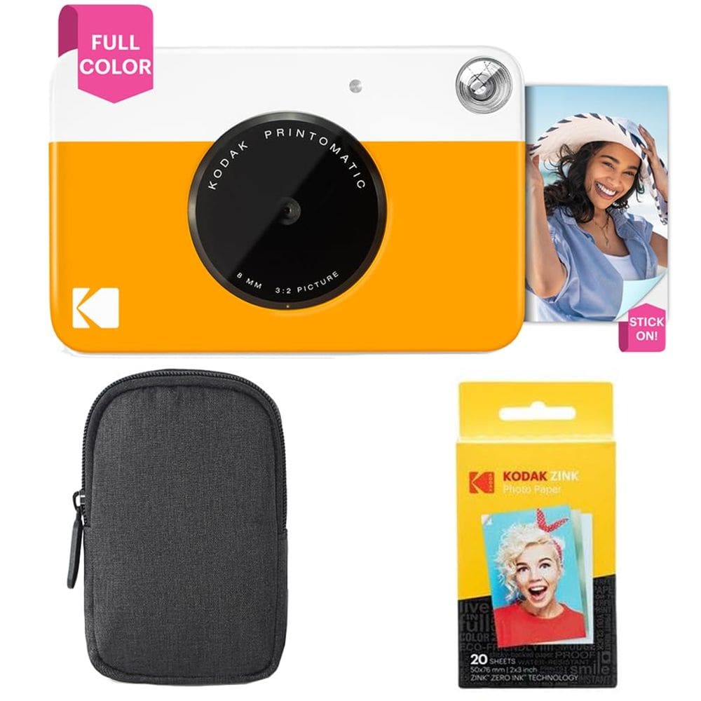 Câmera de impressão instantânea KODAK Printomatic Starter Bundle amarela