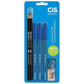 Kit Escolar com 07 Itens Azul - Cis