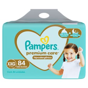 Fralda Pampers Premium Care Tamanho XXG 84 Unidades Descartáveis