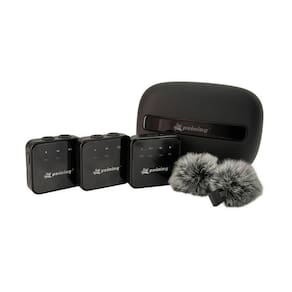 Microfone De Lapela Sem Fio De Canal Duplo Com Abafadores