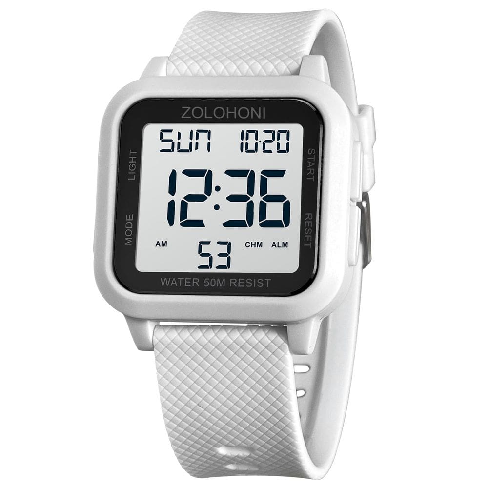 Relógio Zolohoni Square Digital Sports LED à prova d`água para homens