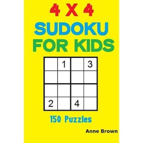 Livro de quebra-cabeças de Sudoku para crianças 4x4:150 quebra-cabeças