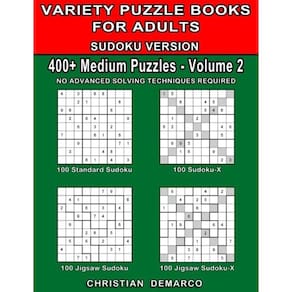 Puzzle Book Genérica 400+ Quebra-cabeças médios de Sudoku para adultos Vol. 2
