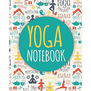 Caderno de ioga, diário de 100 páginas pautadas com citações inspiradoras