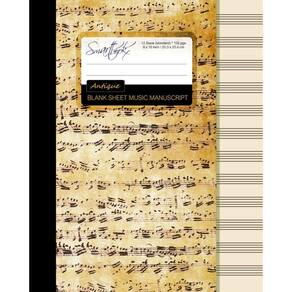 Papel manuscrito de partitura em branco, 12 folhas, 100 páginas