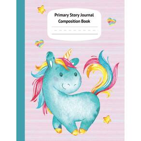 Livro de composição Blue Unicorn Pastel Primary Story Journal