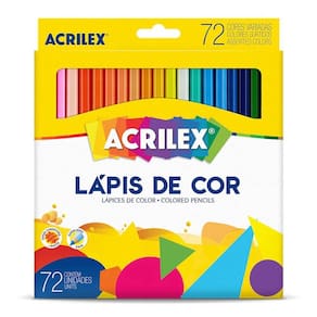 Lápis de Cor Sextavado 9673 72 Cores - Acrilex