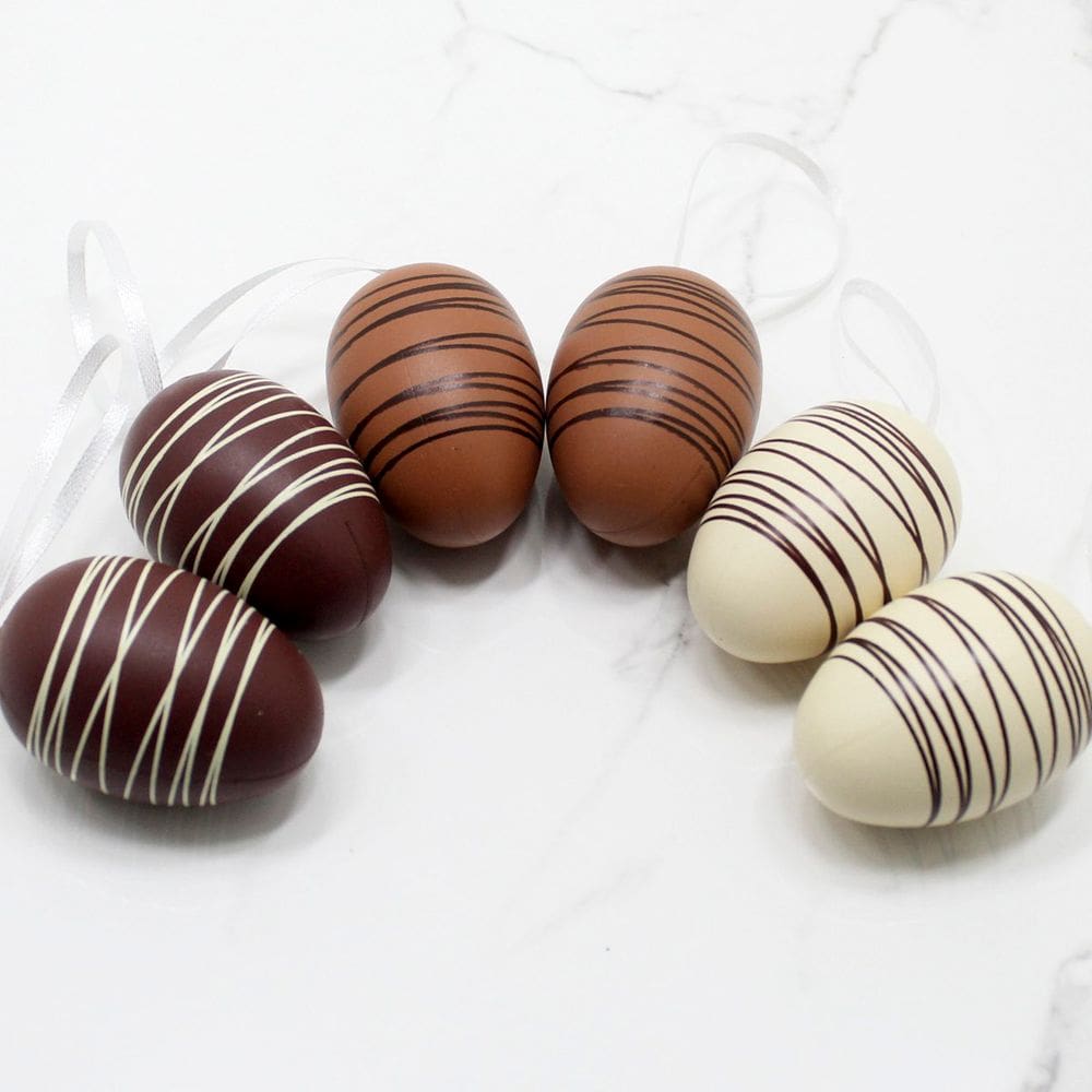 Kit 60 Pendente Ovos Páscoa Coelho Enfeite Decorativo 6x4cm