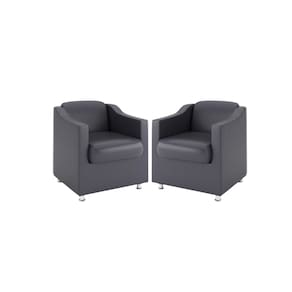 Kit 2 Poltronas Bia Decorativa Reforçada Recepção Clinica Salão Sala De Estar Courino