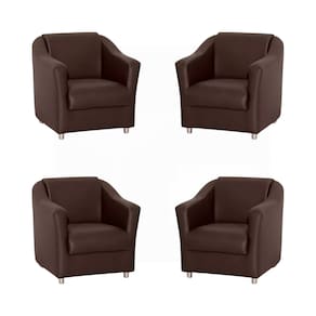 Kit 4 Poltronas Bia Decorativa Reforçada Recepção Clinica Salão Sala De Estar Courino