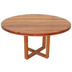 Mesa De Jantar Redonda Cozinha 120 Cm Madeira Maciça Natural