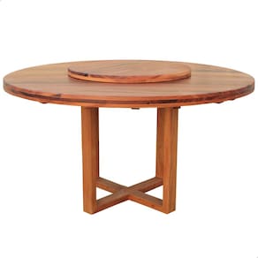 Mesa de Jantar Redonda 1,6M Madeira Maciça Natural