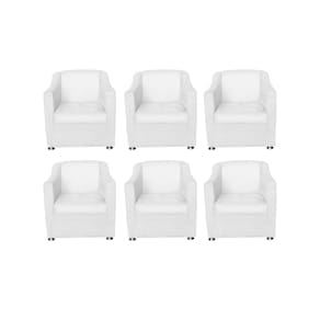 Kit 4 Poltronas Bia Decorativa Reforçada Recepção Clínica Salão Sala De Estar Courino