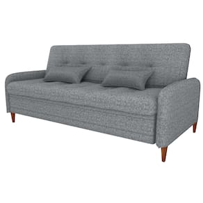 Sofa Cama 2 Lugares 206 cm Donna Linho Vancouver E487 Cinza Milani Store