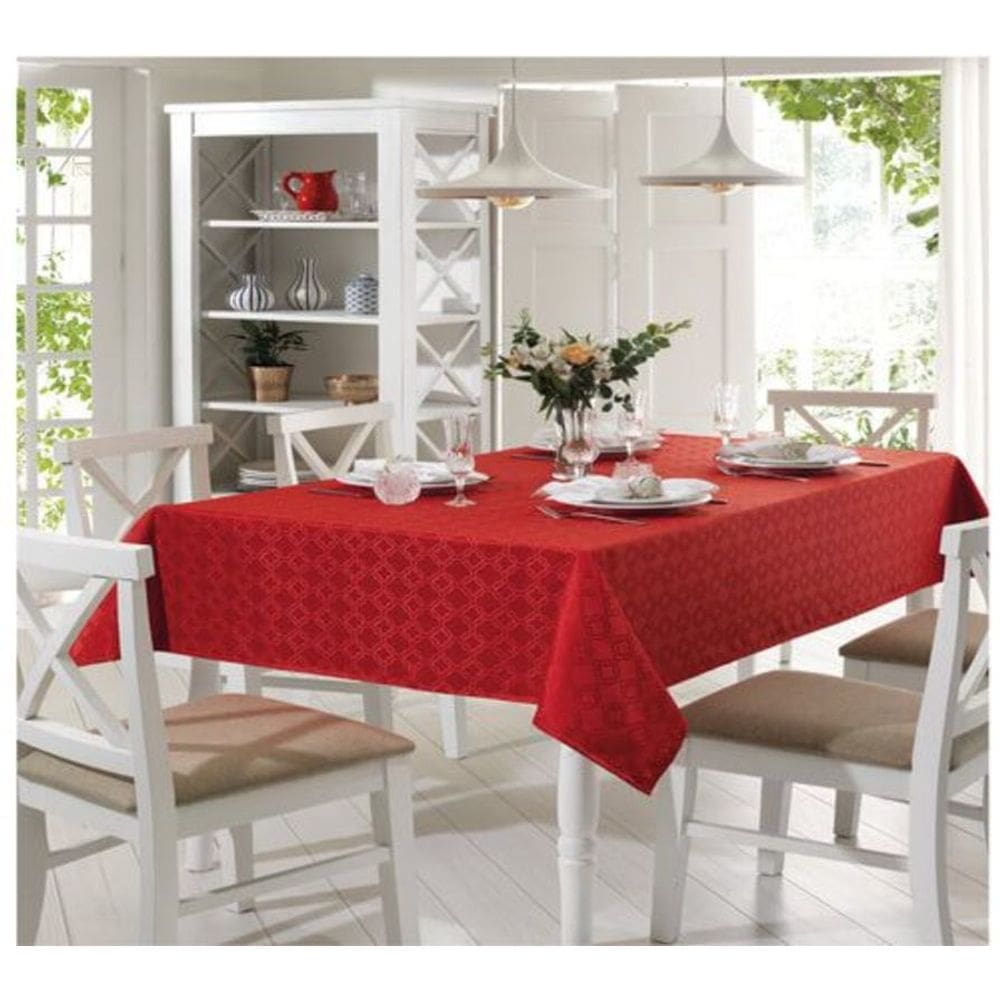 Toalha de mesa Dohler Requinte Jacquard 1,60mx1,60m vermelho