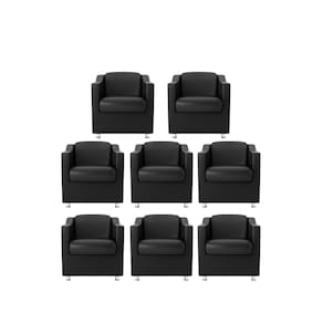 Kit 8 Poltronas Bia Decorativa Reforçada Recepção Clínica Salão Sala De Estar Courino