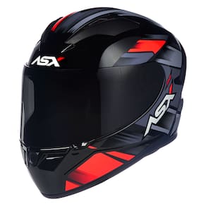 Capacete Asx City Start Cor:Preto/Vermelho/Cinza;Tamanho:56