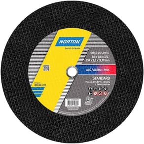 Disco De Corte Metal Inox 10Polx3/4Polx3Mm Standard Norton