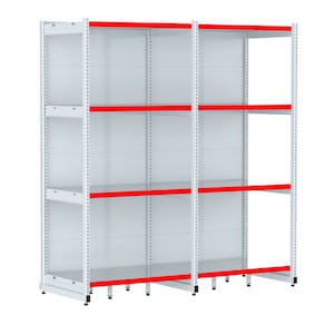 Rack Parede 202 Fit 60 Ate 2 Metros Branco 8 Bandeja Pe Verm