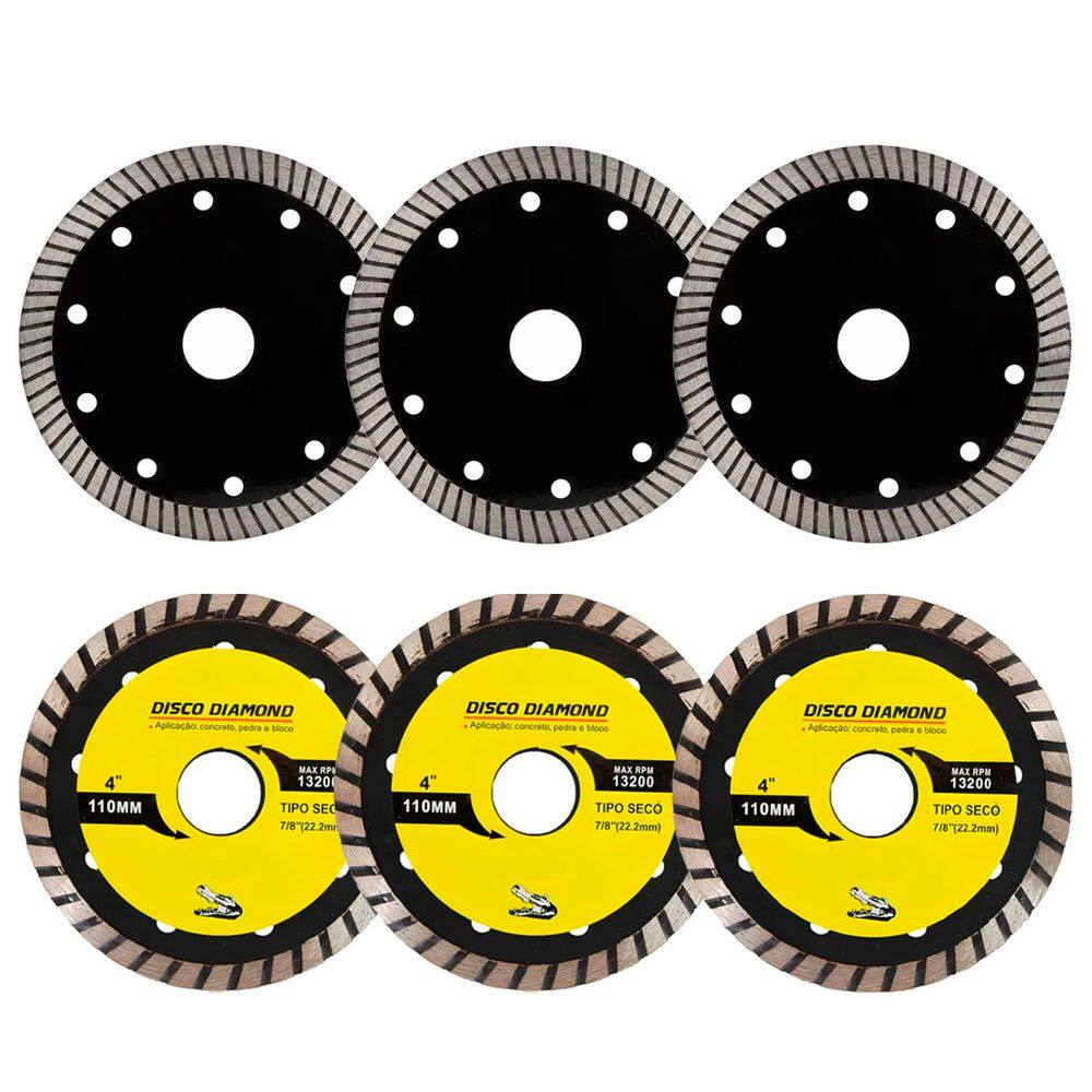 Kit 6 Disco Serra Circular Lâmina 110mm Mármore Concreto