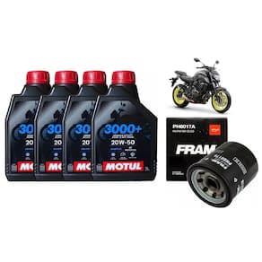 Kit Troca Óleo 4L Motul 3000+ 20w50 Mineral + 1 Filtro òleo Fram Xj6 Hornet Cb