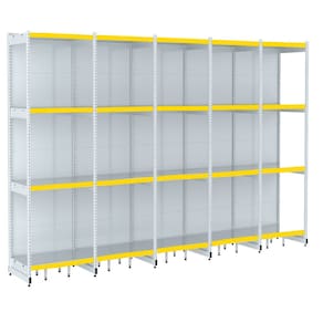 Rack Parede 202 Fit 60 Ate 5 Metros Branco 20 Bandeja Amarel