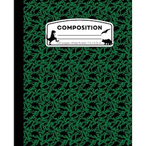 Caderno de composição Genérica Dinosaur Green Marble 100pg