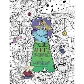 Livro de colorir Genérica Alice`s Adventures in Wonderland para adultos e crianças