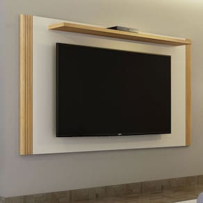 Painel para TV Até 60 Polegadas Diamantina 1 Prateleira Cinamomo/Off White - Valdemoveis