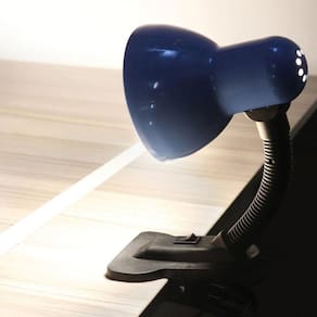 Luminária Mesa Escritório Quarto Bivolt Leitura E27 Azul