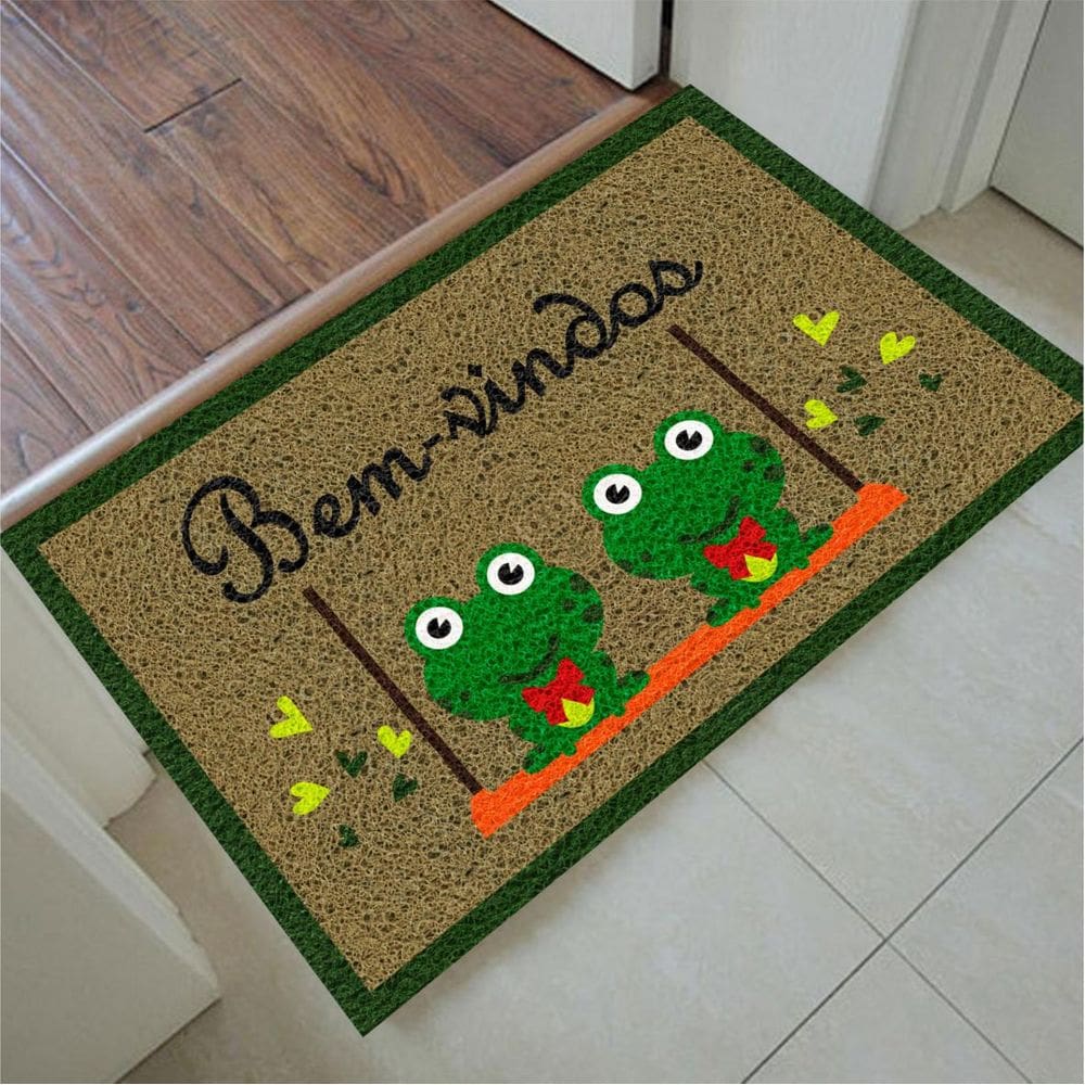 Tapete Capacho Bem-Vindo Sapos 60X40