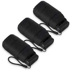 Mini guarda-chuva LEAGERA Compact impermeável para bolsa preta, pacote com 3