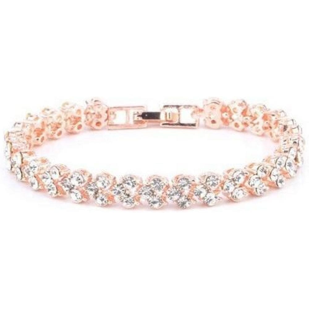 Pulseira Prateada Folheada Com Stras