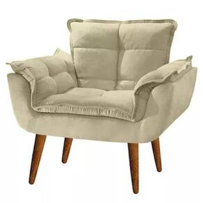 Poltrona Opalla Decorativa Reforçada Recepção Sala De Estar Suede